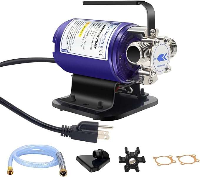 Water Transfer Pump Hose Kit 115V 1/10HP,Portable Electric Self Priming Utility Pump for Household,330 GPH Suction Water Removal Pump for Garden Clogged Sinks Pools Aquariums Rain Barrel