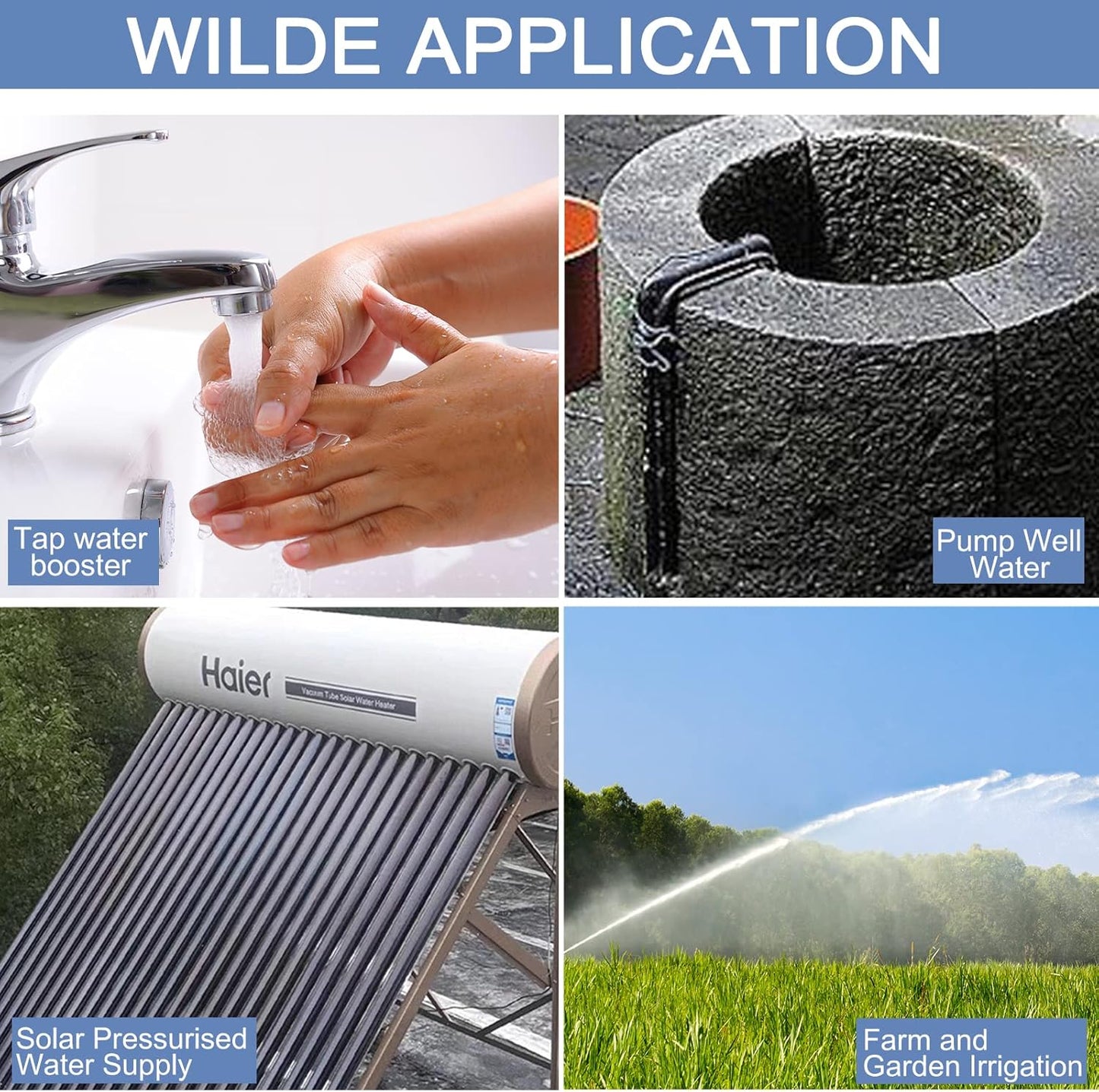 TDRFORCE 1/2 HP Water Pressure Booster Pump 110V Shallow Well Jet Pump Inline Water Transfer Pump Automatic Self Priming Irrigation Pump Household Booster Pump