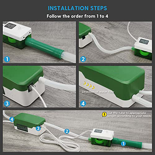 TDRFORCE Condensate Pump, Mini Split Automatic Condensation Drain Removal Quiet Pump,for HVAC,Air Conditioner,Dehumidifier,Furnance,Ice Maker,Suitable for A/C 1-5HP 3700W