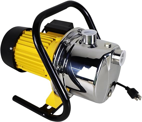 TDRFORCE 1/2 HP Shallow Well Pump,Garden Pump, Jet Pump Portable Stainless Steel Water Transfer Draining Irrigation Pump for Water Removal, Lawn Fountain Pump 960 GPH 125 Feet Height