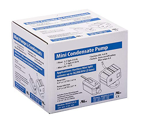 TDRFORCE 230V Mini-Splt Automatic Condensate Removal Pump, Black