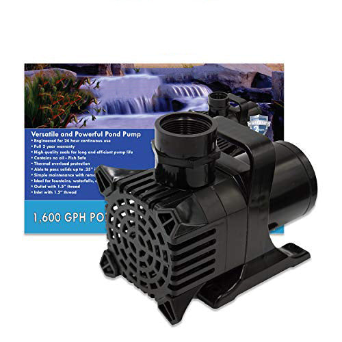 TDRFORCE 1,600 GPH Submersible Pump for Ponds, Water Gardens, Pondless Waterfalls and Skimmers - AP-1600
