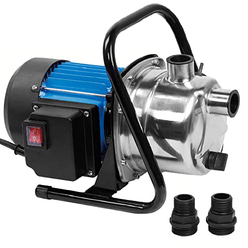 TDRFORCE 1 HP Portable Stainless Steel Sprinkler Booster Pump, Electric Shallow Well Pressure Pump for Home Garden Lawn Irrigation and Water Transfer, with 1"NPT Female Thread
