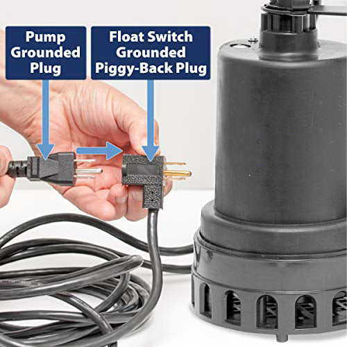 TDRFORCE 1/2 HP Thermoplastic Submersible Sump Pump with Vertical Float Switch - - Amazon.com
