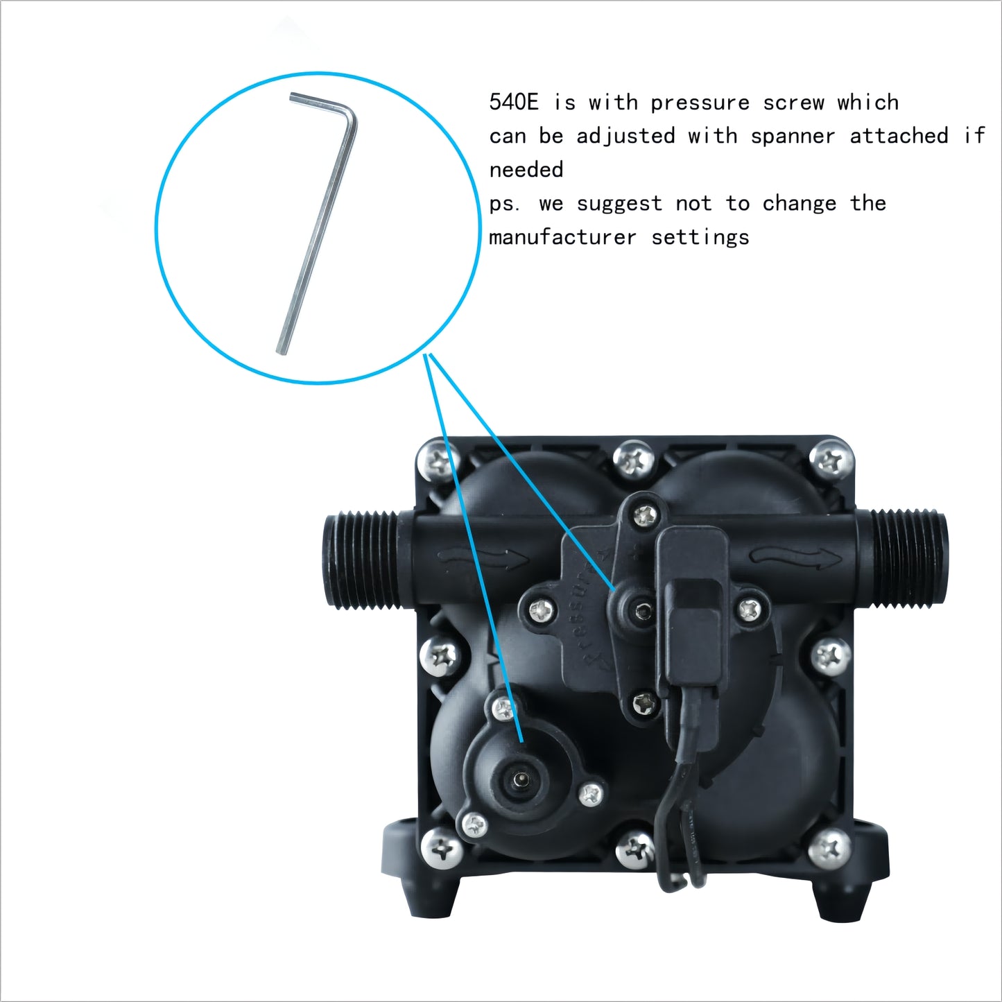 TDRFORCE Fresh Water Pump 5.5GPM Pressure Increase Booster Pump 75 PSI Transfer Pump 110V Self Priming on Demand Water Pump Diaphragm Pump Washdown Pump for Boats Inline Water Pump for Garden Hose (Model 540E)