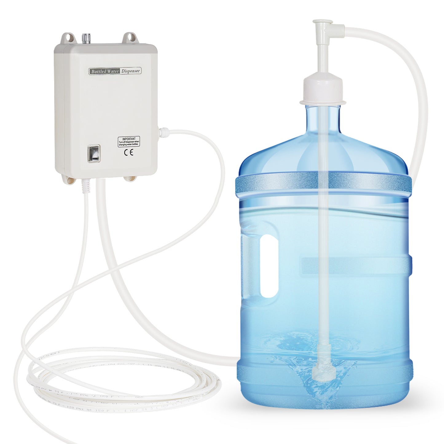 TDRFORCE 5 Gal Bottled Water Dispenser Pump Dispensing System 5 Gallon Water Jug Dispenser Pump Water Dilivery Automatic Electric Water Dispenser Bottle Pump Five Gallon Refrigerator Water Pump