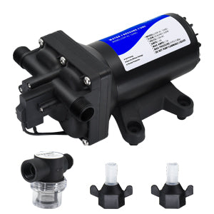 TDRFORCE 12V DC RV Fresh Water Pump 5 GPM Pressure Increase Booster Pump 70 PSI Transfer Pump Self Priming on Demand Water Pump Diaphragm Pump Washdown Pump for Boats Inline Water Pump (Model-540F)
