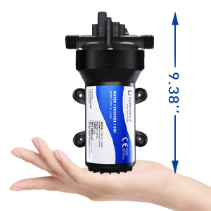 TDRFORCE Fresh Water Pump 5.5GPM Pressure Increase Booster Pump 75 PSI Transfer Pump 110V Self Priming on Demand Water Pump Diaphragm Pump Washdown Pump for Boats Inline Water Pump for Garden Hose (Model 540E)