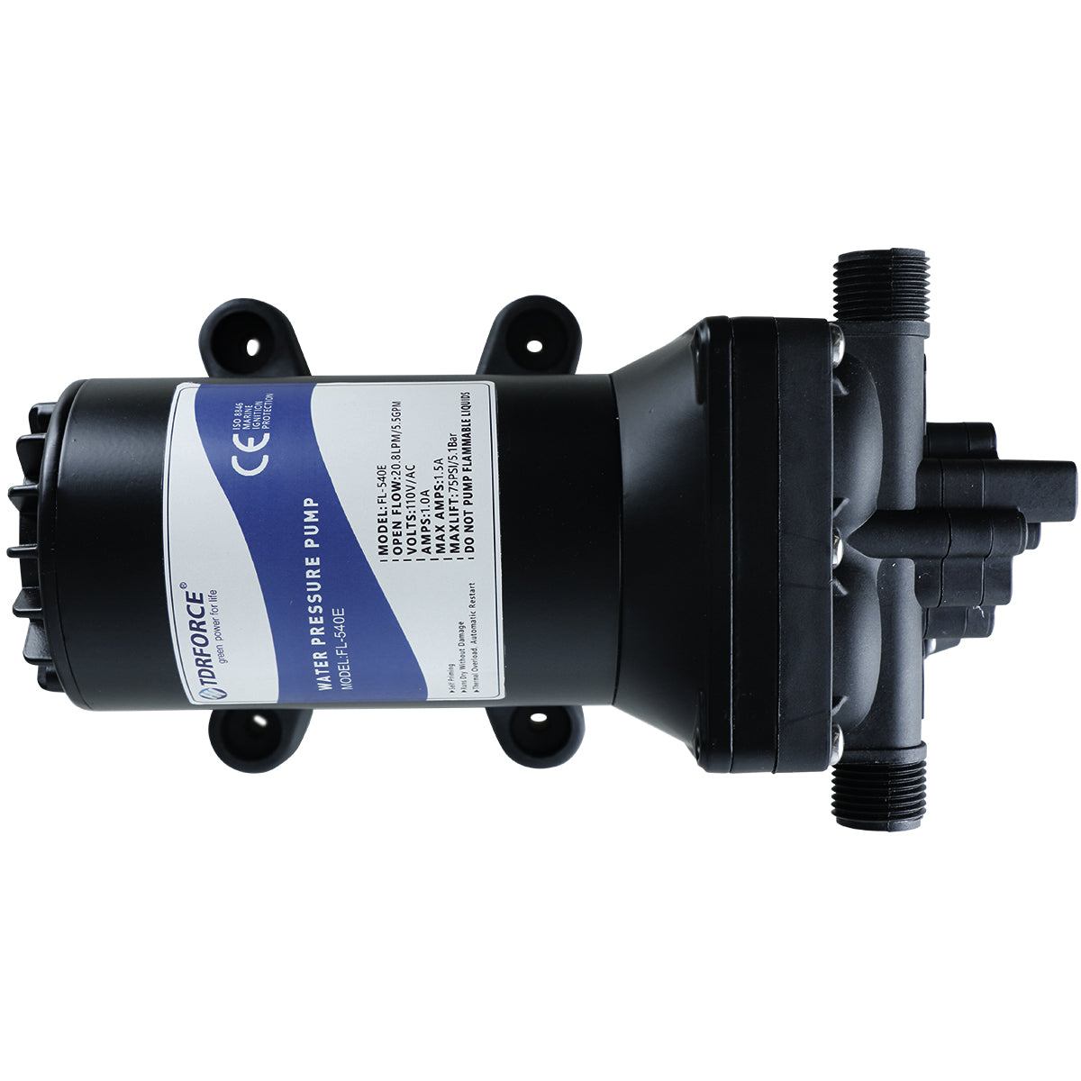 TDRFORCE Water Pressure Booster Pump for House 110V ac Water Transfer 5.5GPM 75PSI Self-priming Pump,Diaphragm Pump Washdown Pump for Boats Inline Garden Hose Lawn Camper Sprinkler Irrigation