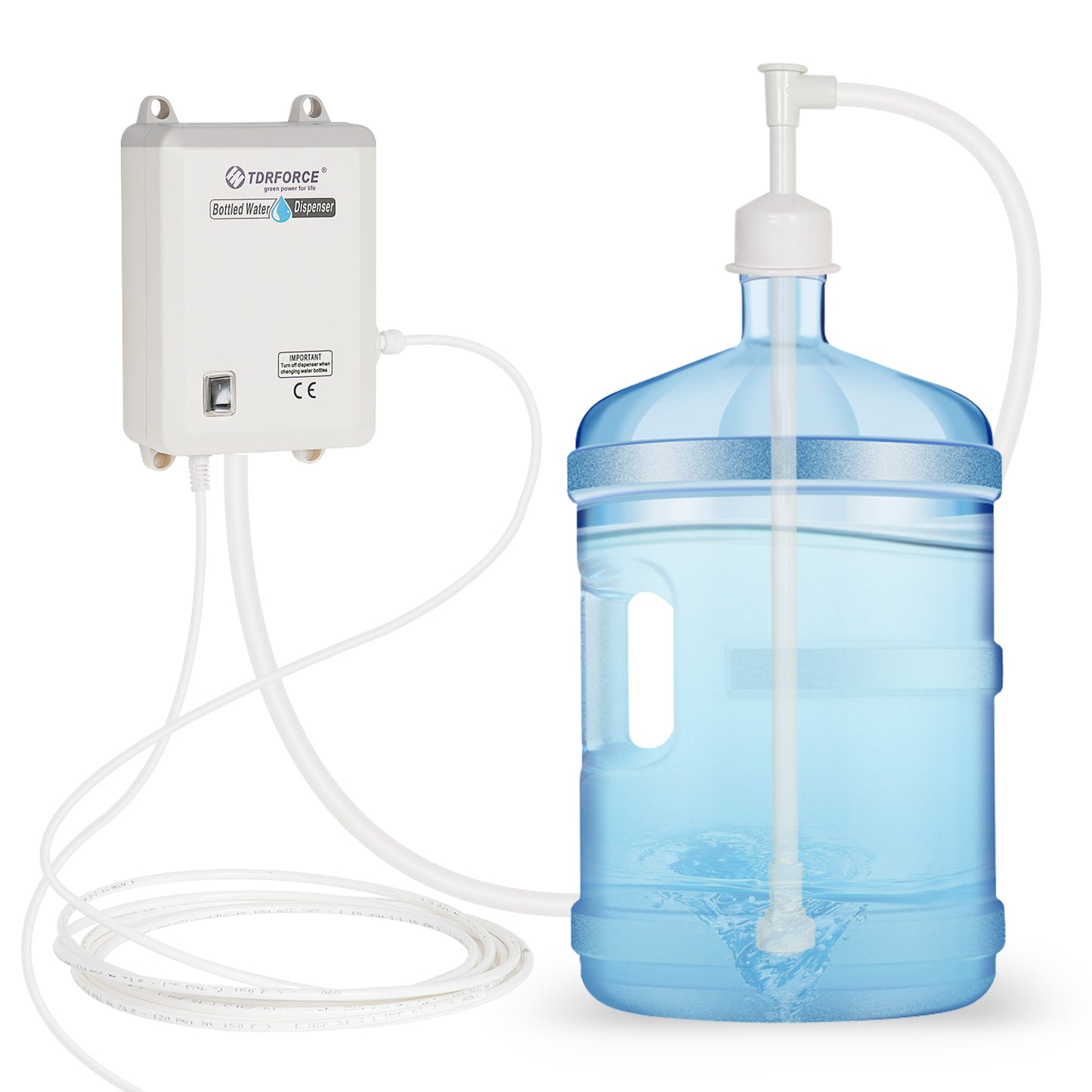 TDRFORCE 5 Gal Bottled Water Dispenser Pump Dispensing System 5 Gallon Water Jug Dispenser Pump Water Dilivery Automatic Electric Water Dispenser Bottle Pump Five Gallon Refrigerator Water Pump