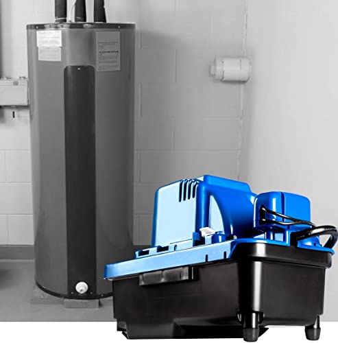 TDRFORCE 115 Volt, 1/30 HP, 84 GPH Automatic Condensate Removal Pump, 6-Ft. Power Cord, Safety Switch, 20-ft. 3/8-inch Tubing, Blue