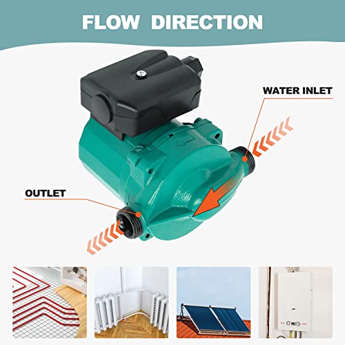 TDRFORCE 115V Hot Water Circulating Pump 3/4"NPT 3-Speed Hot Water Recirculating Pump for Solar Heater/Faucet (Green) - - Amazon.com