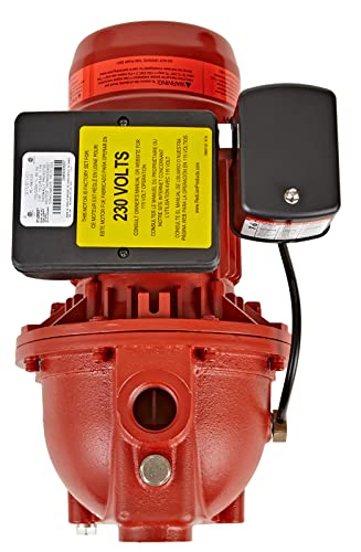TDRFORCE 1 HP, 17 GPM Dual Voltage (115/230 Volts) Cast Iron Shallow Well Jet Pump, Red, 97081001