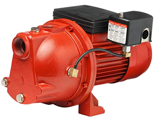 TDRFORCE 1 HP, 17 GPM Dual Voltage (115/230 Volts) Cast Iron Shallow Well Jet Pump, Red, 97081001
