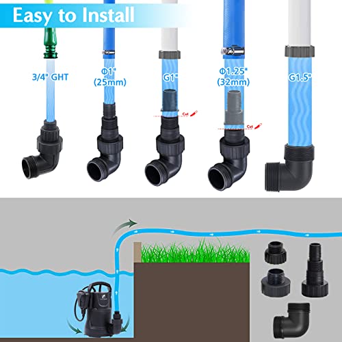 TDRFORCE 1/3HP Utility Pump 2300GPH Submersible Sump Pump, Drain Clean Water for Basement Flood Cellar Pool Pond Garden and Hot Tub
