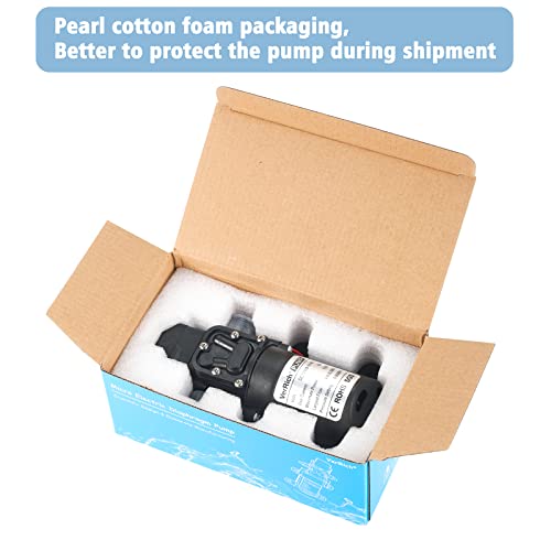 TDRFORCE 12V Water Pump 70W 6A Intelligent Self Priming Sprayer Pump 6 L/Min 0.9MPA 131 PSI for RV Camper Marine Boat Garden