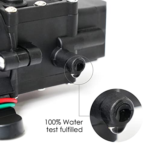 TDRFORCE 12V DC Fresh Water Pump with 2 Hose Clamps 12 Volt Diaphragm Pump Self Priming Sprayer Pump with Pressure Switch 4.5 L/Min 1.2 GPM 110 PSI Adjustable for RV Camper Marine Boat Lawn