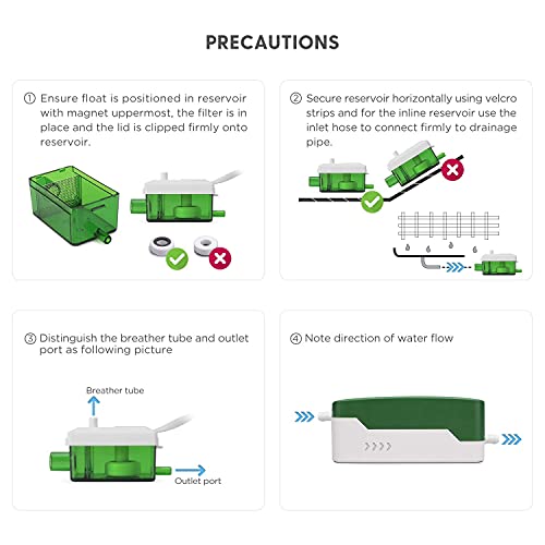 TDRFORCE Condensate Pump, Mini Split Automatic Condensation Drain Removal Quiet Pump,for HVAC,Air Conditioner,Dehumidifier,Furnance,Ice Maker,Suitable for A/C 1-5HP 3700W
