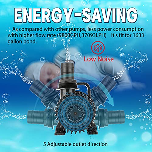 TDRFORCE (2200GPH-120W,UL listed) PS- High Flow Submersible Water Pump - Pond Pump - Submersible Pump - Water Fountain Pump - Aquarium Pump,PS-2200 : Pet Supplies