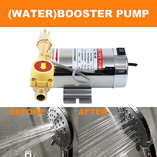 TDRFORCE 110V 90W Automatic Water Pressure Booster Pump Shower Booster with Water Flow Switch for Home Water Boosting Pump Household (60HZ 15PSI )