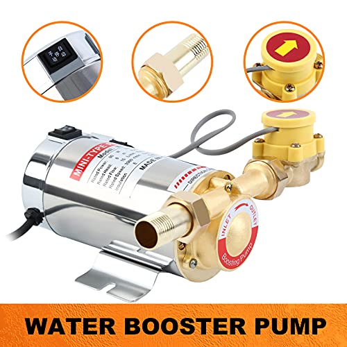 TDRFORCE 110V 90W Automatic Water Pressure Booster Pump Shower Booster with Water Flow Switch for Home Water Boosting Pump Household (60HZ 15PSI )