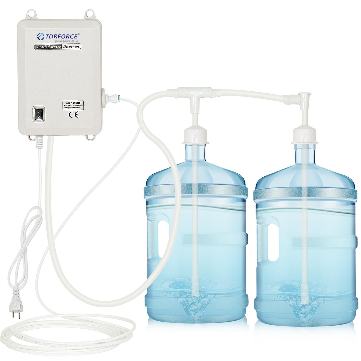 TDRFORCE 5 Gal Bottled Water Dispenser Pump Dispensing System 5 Gallon Water Jug Dispenser Pump Water Dilivery Automatic Electric Water Dispenser Bottle Pump Five Gallon Refrigerator Water Pump
