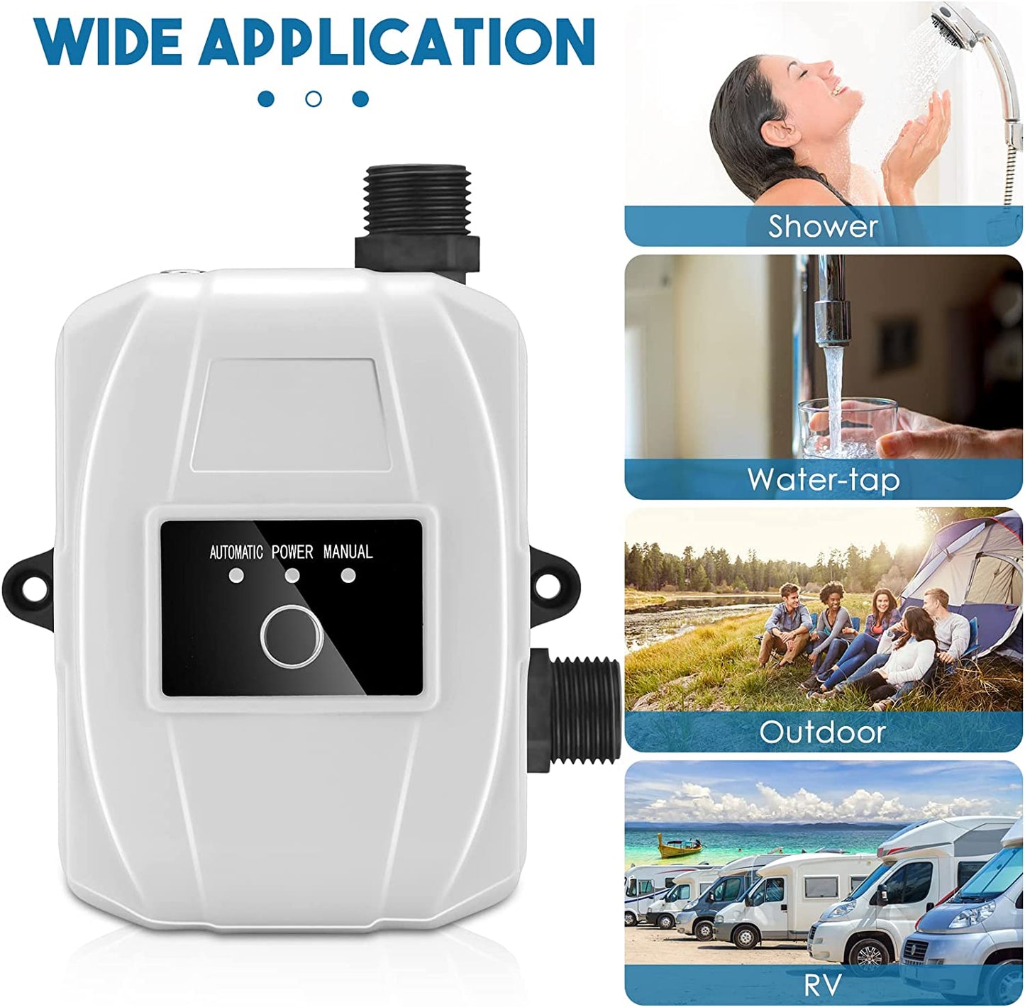 TDRFORCE 8.7GPM Water Pressure Booster Pump for Home Shower Water Pump, Industrial Water Pressure Pump with Flow Switch for RV Bathroom Sprinkler Showers 82FT 110V (100w)