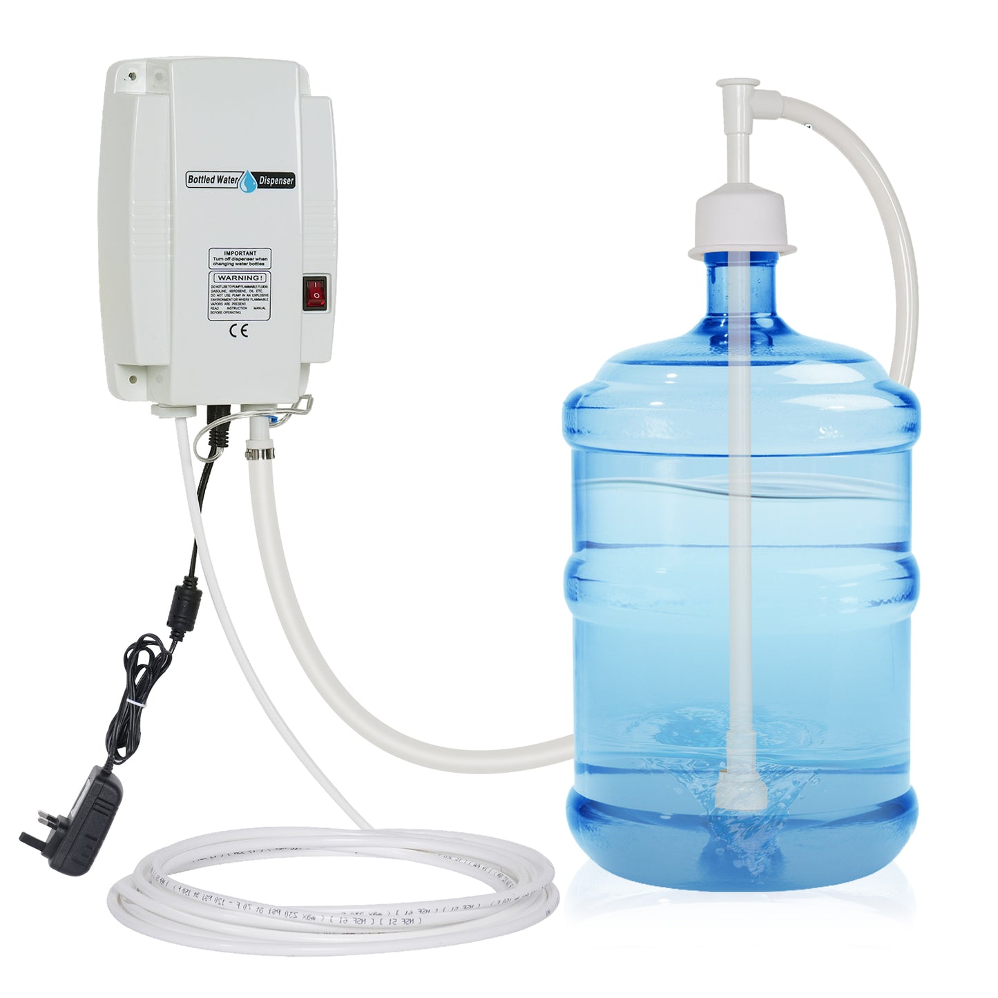 TDRFORCE 5 Gal Bottled Water Dispenser Pump Dispensing System 5 Gallon Water Jug Dispenser Pump Water Dilivery Automatic Electric Water Dispenser Bottle Pump Five Gallon Refrigerator Water Pump