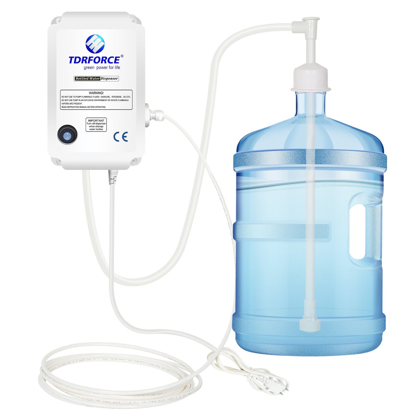 TDRFORCE 5 Gal Bottled Water Dispenser Pump Dispensing System 5 Gallon Water Jug Dispenser Pump Water Dilivery Automatic Electric Water Dispenser Bottle Pump Five Gallon Refrigerator Water Pump