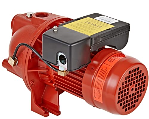 TDRFORCE 1 HP, 17 GPM Dual Voltage (115/230 Volts) Cast Iron Shallow Well Jet Pump, Red, 97081001