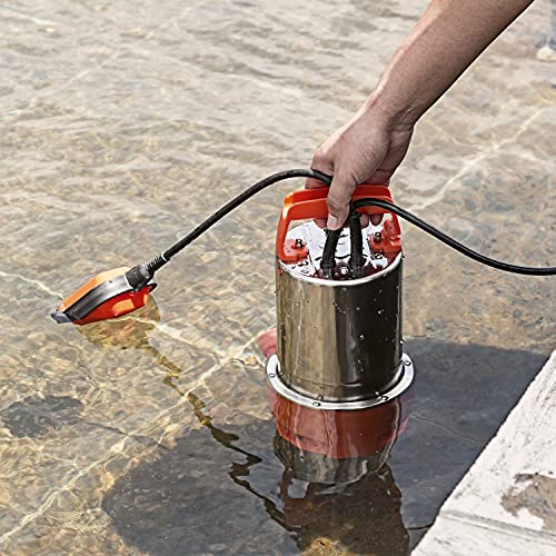 TDRFORCE 1HP 3700GPH Submersible Clean/Dirty Water Pump with Float Switch for Fresh Water, Mains Water, and Pool Water